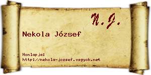 Nekola József névjegykártya
