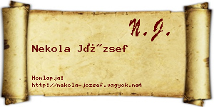 Nekola József névjegykártya